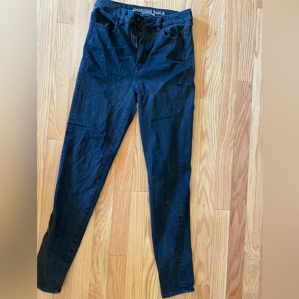 American Eagle Highest Rise Black Skinny Jeans, No rips, perfect condition